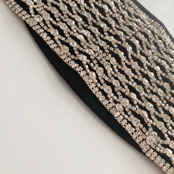 Luxury Rose Gold Rhinestone Mask + Cotton mask - Picture 7 of 7